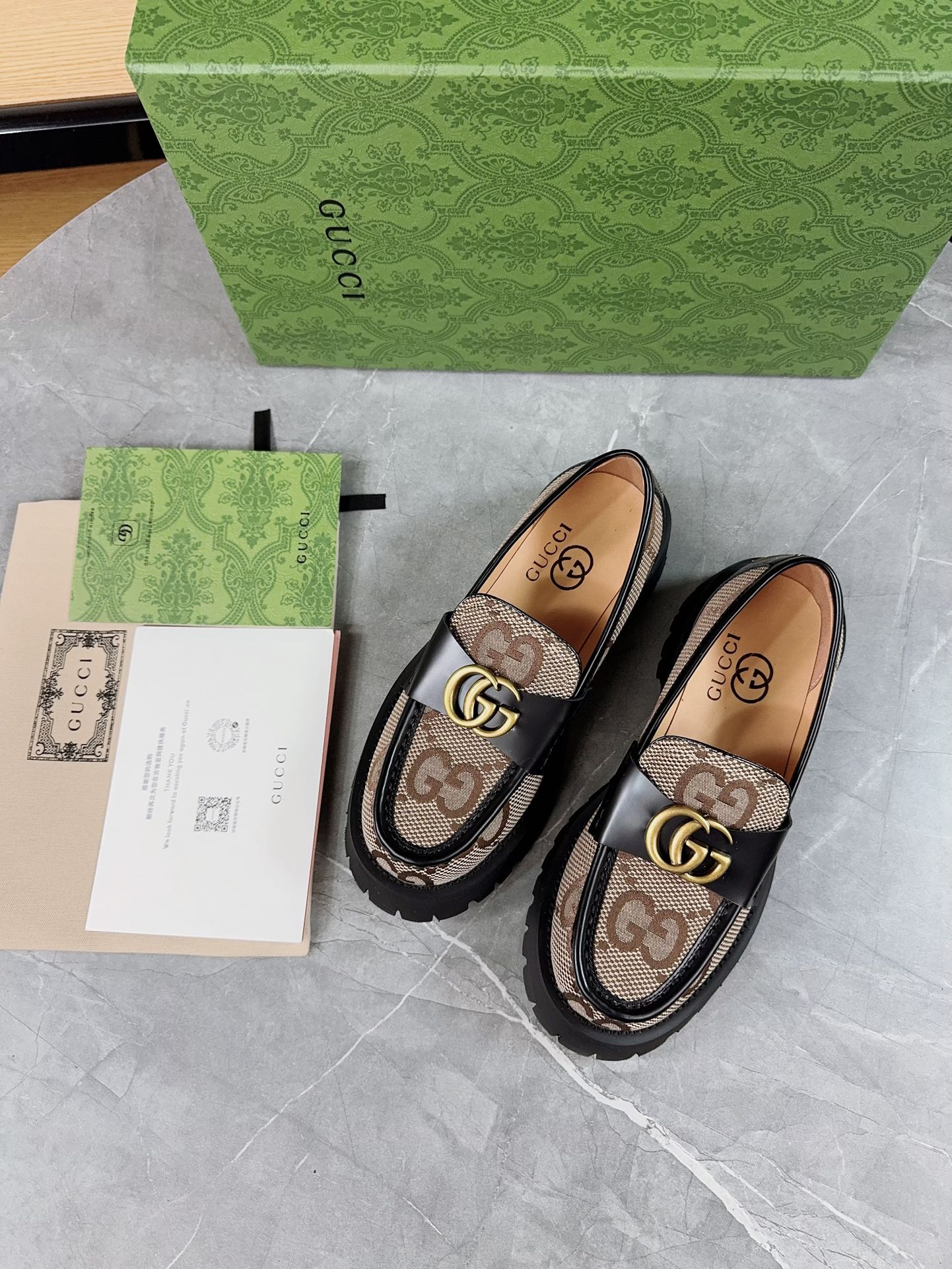 Gucci Thick-Soled Loafer Platform Shoes