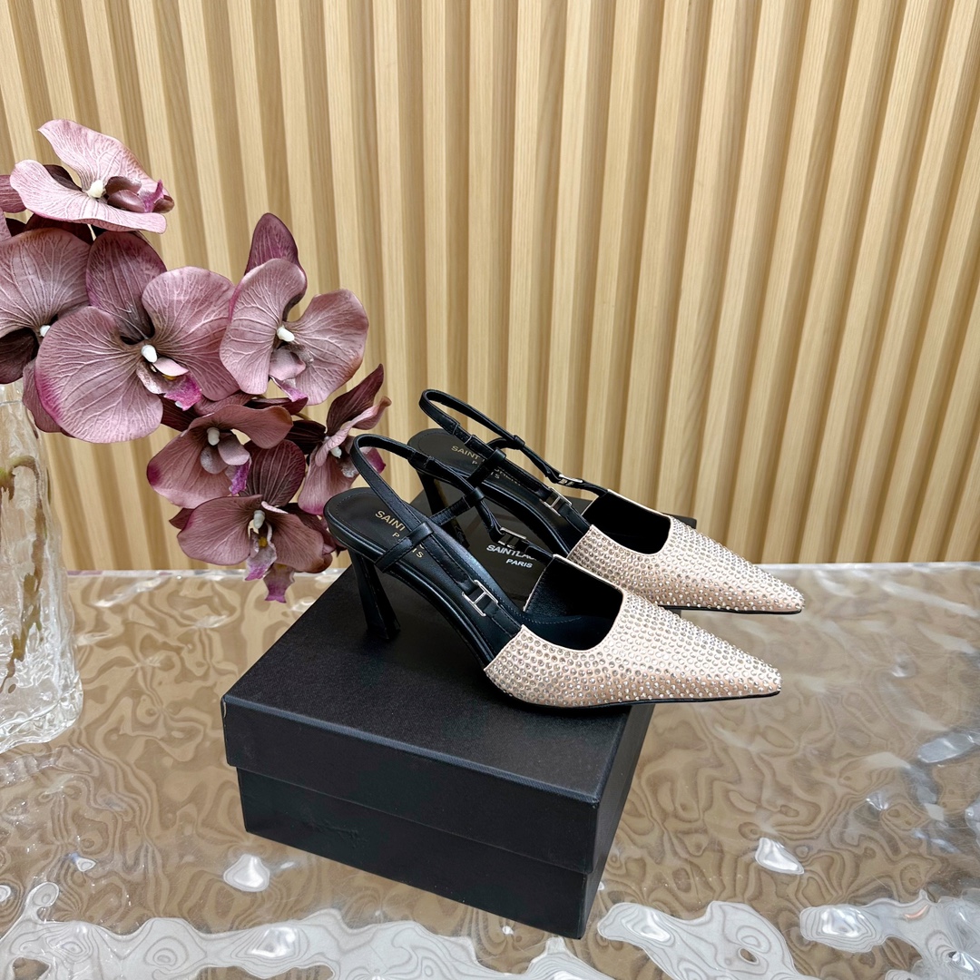 Saint Laurent Australian Diamond Cat-Heel Shoes
