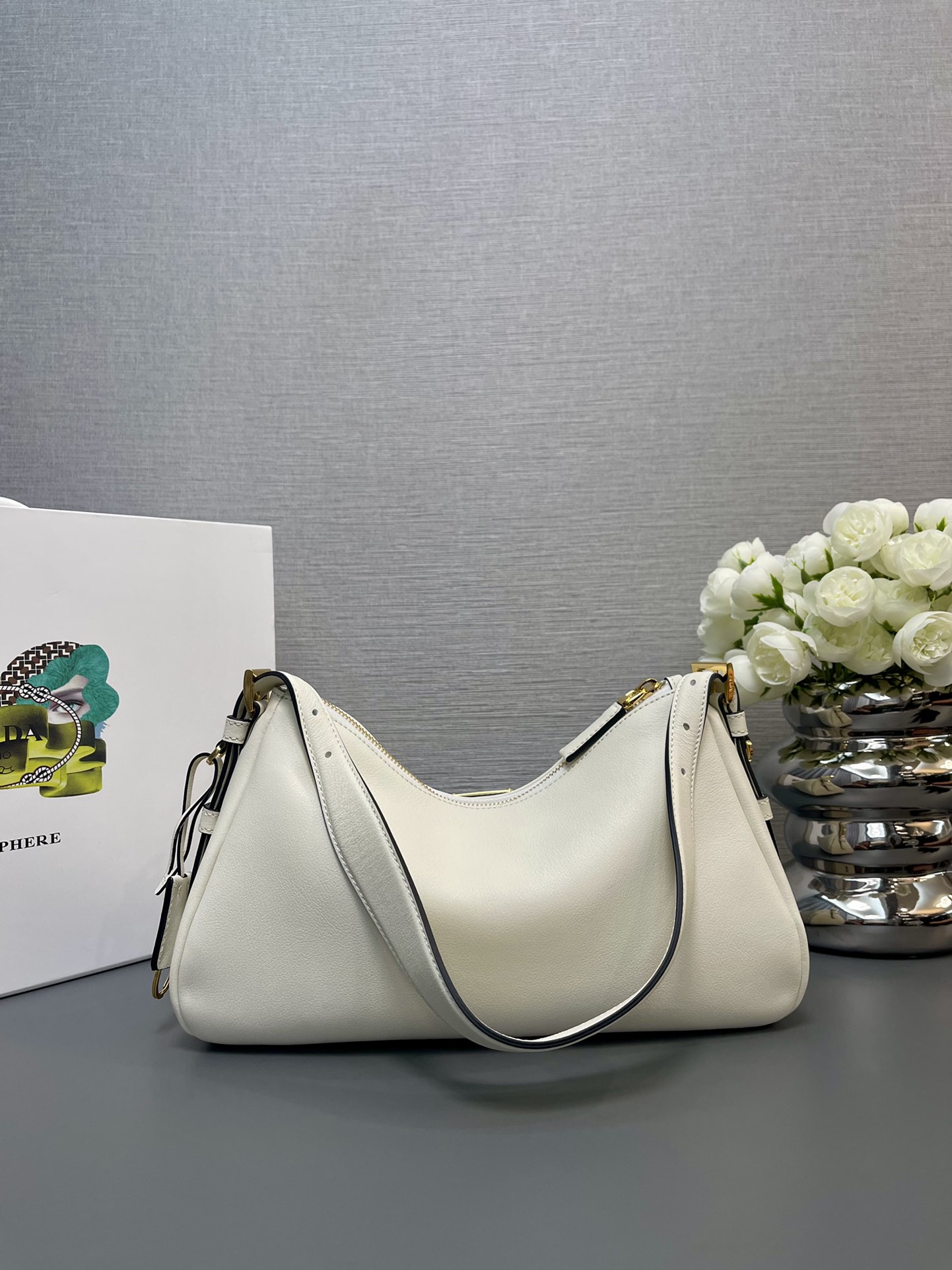 Prada Aimée Medium Leather Shoulder Bag