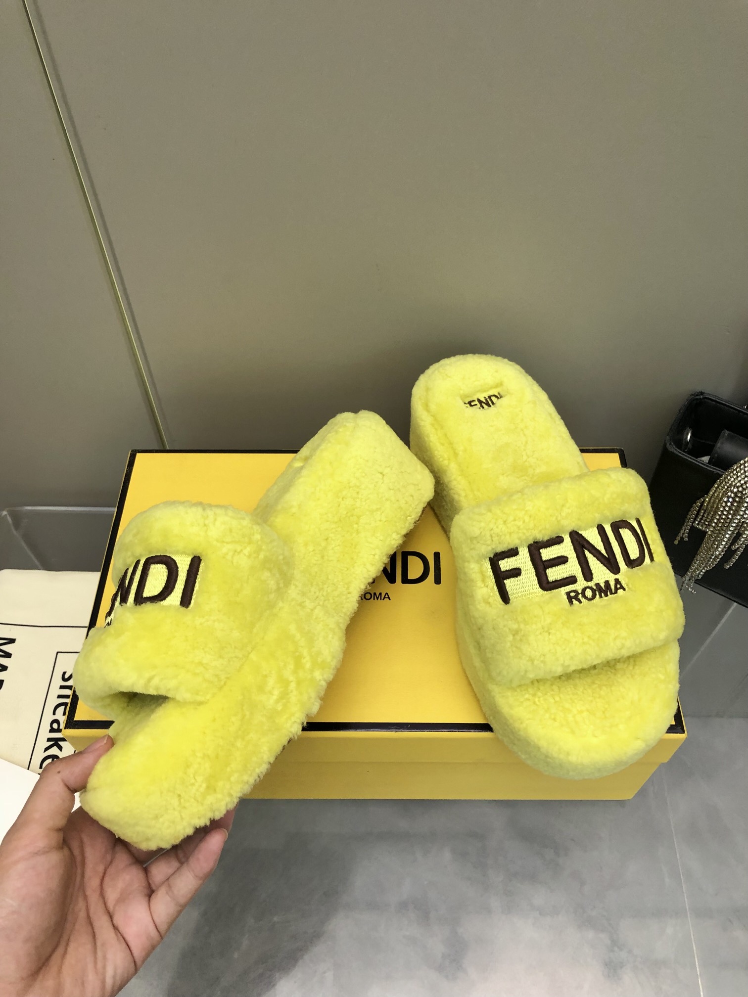 Fendi Furry Slippers
