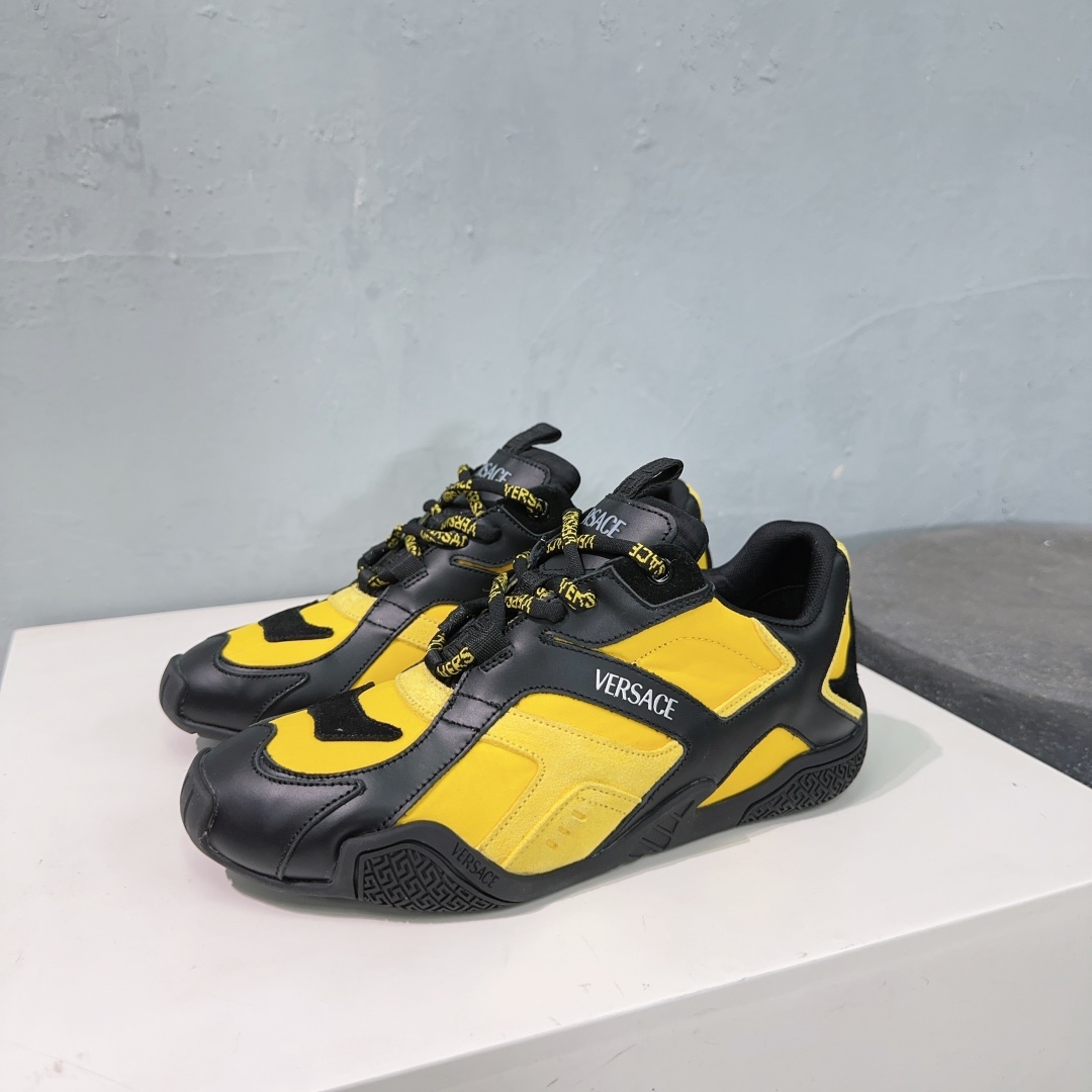 Versace Galaxia Leather Sneakers Casual Shoes