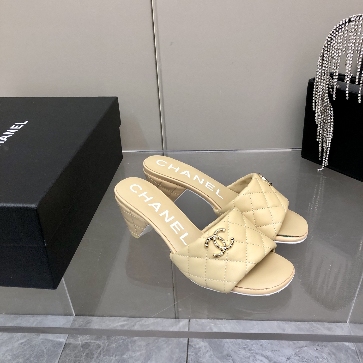 Chanel Lambskin Small Heeled Loafer Slippers