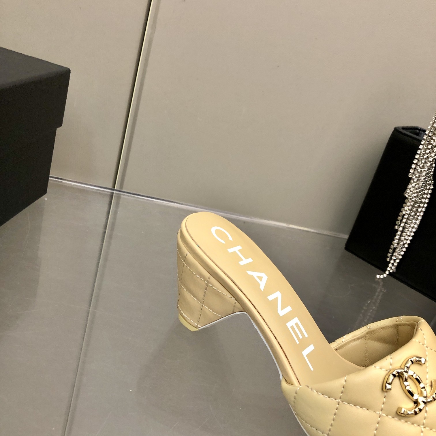 Chanel Lambskin Small Heeled Loafer Slippers