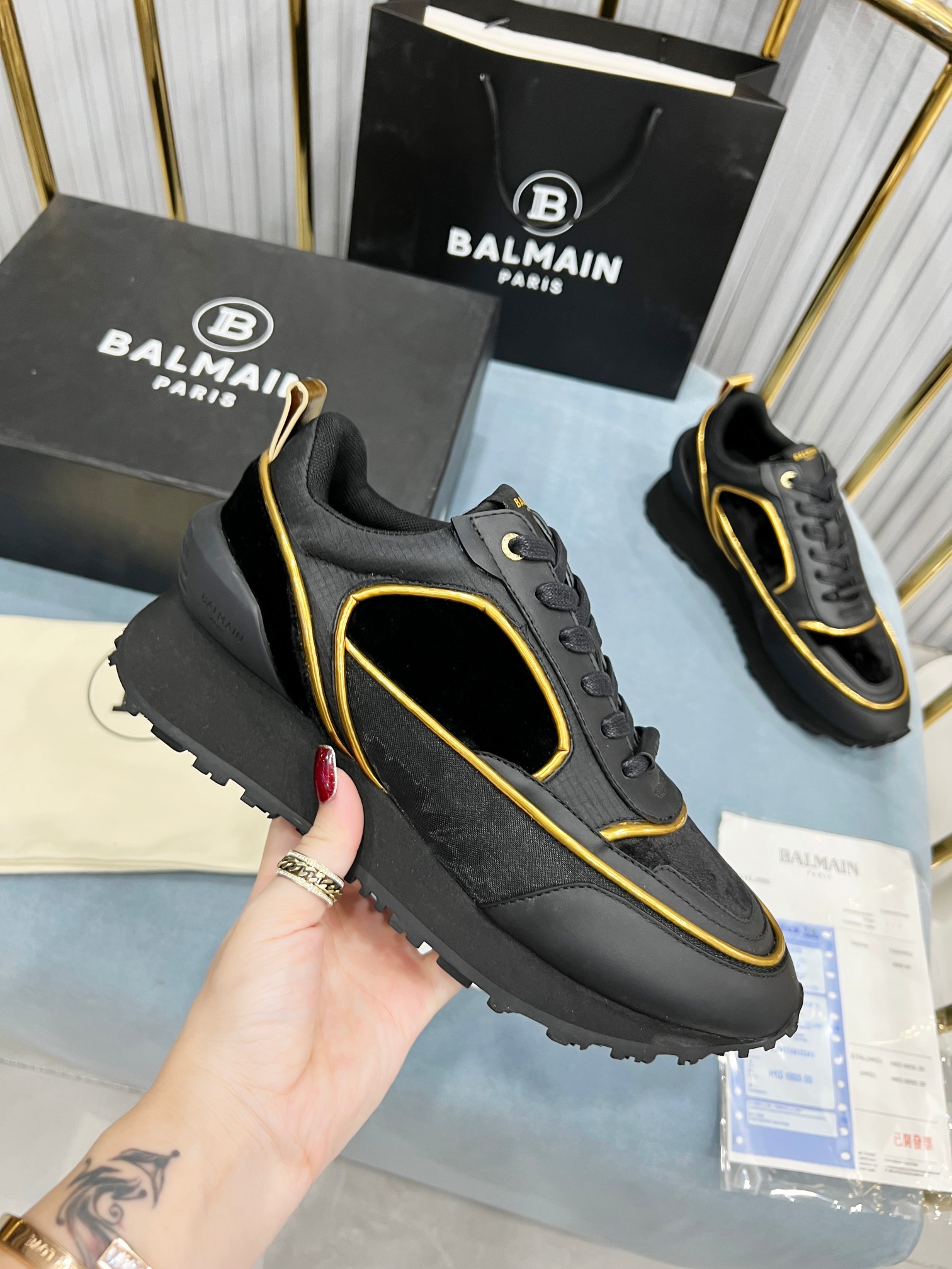 BALMAIN Leather Sneakers