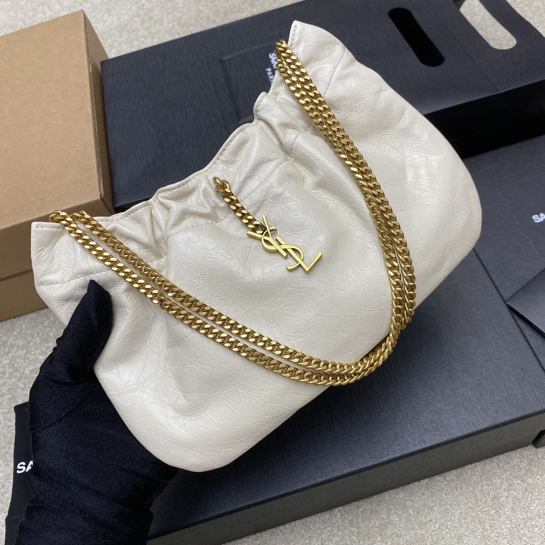 Saint Laurent Classic Chain Shoulder/Crossbody Bag in White for Women