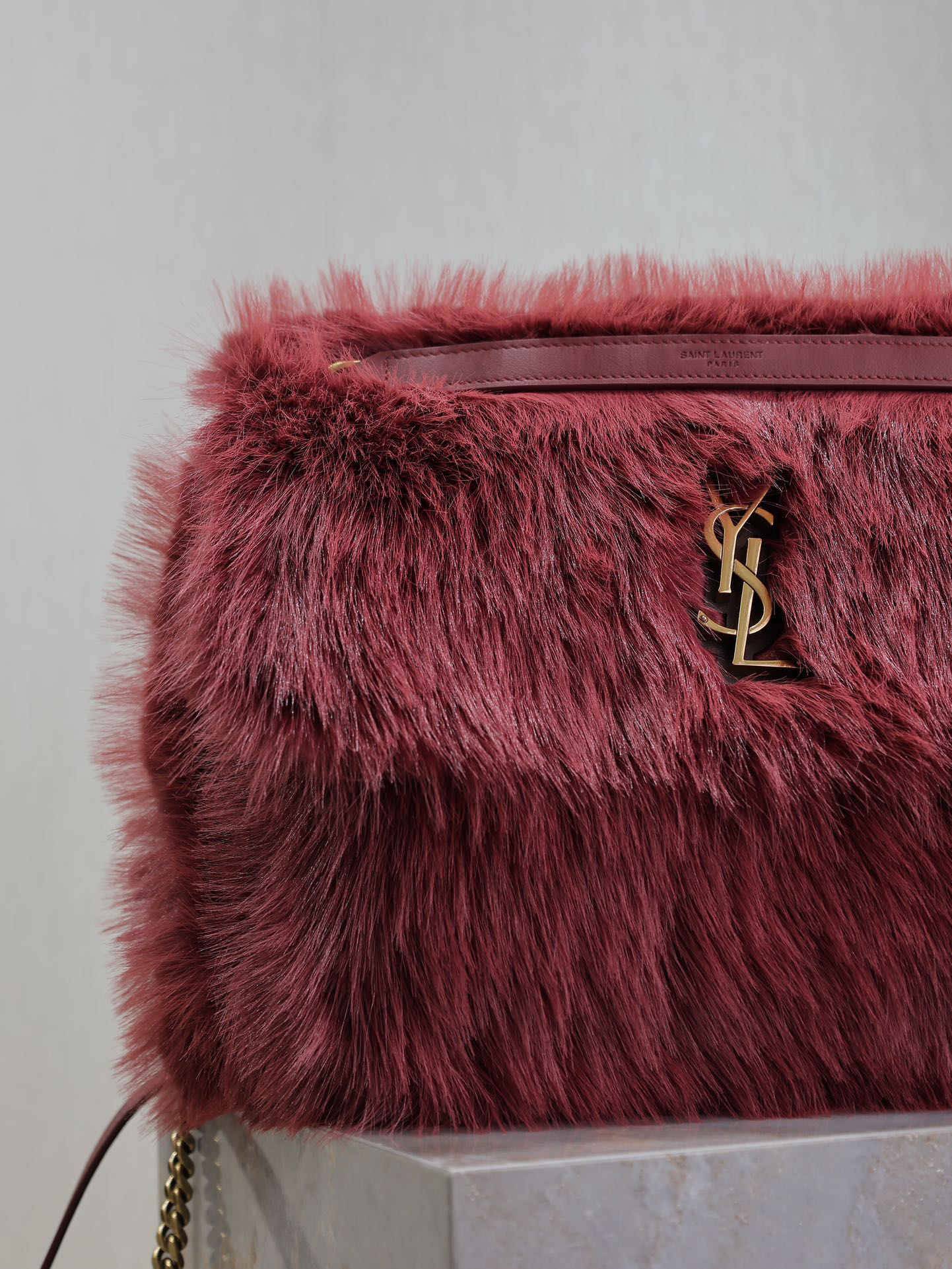 Saint Laurent Niki Bag in Rabbit Fur