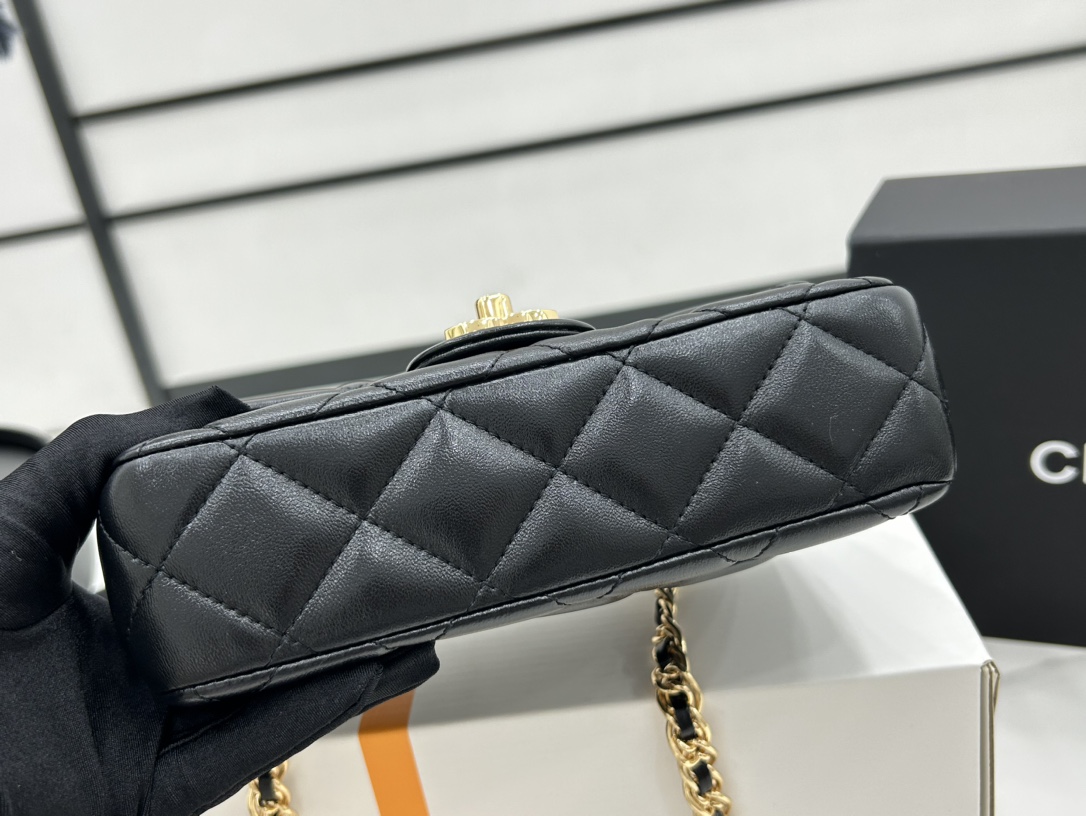 Chanel Classic Elegant Lambskin Crossbody Bag