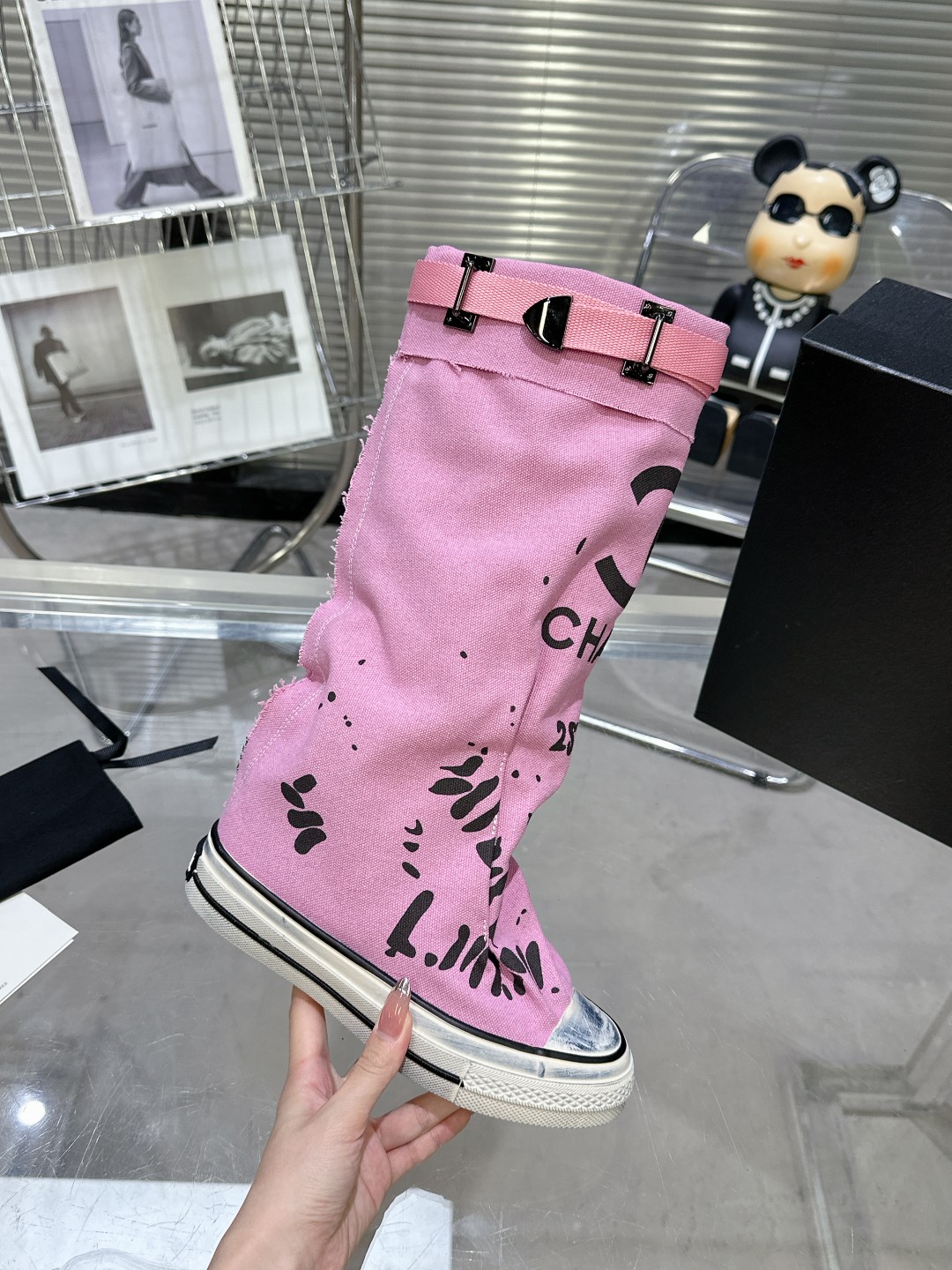 Chanel Pure Cotton Canvas High-Top Shoes