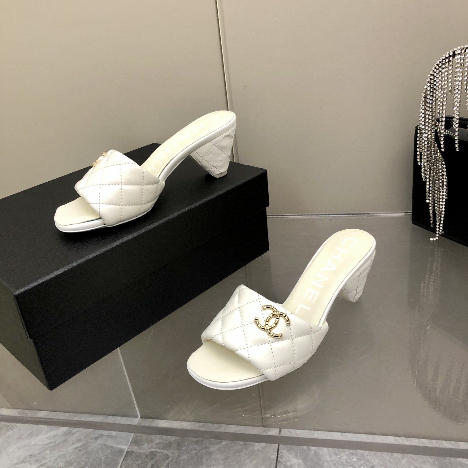 Chanel Sheepskin Low-Heel Mule Slippers