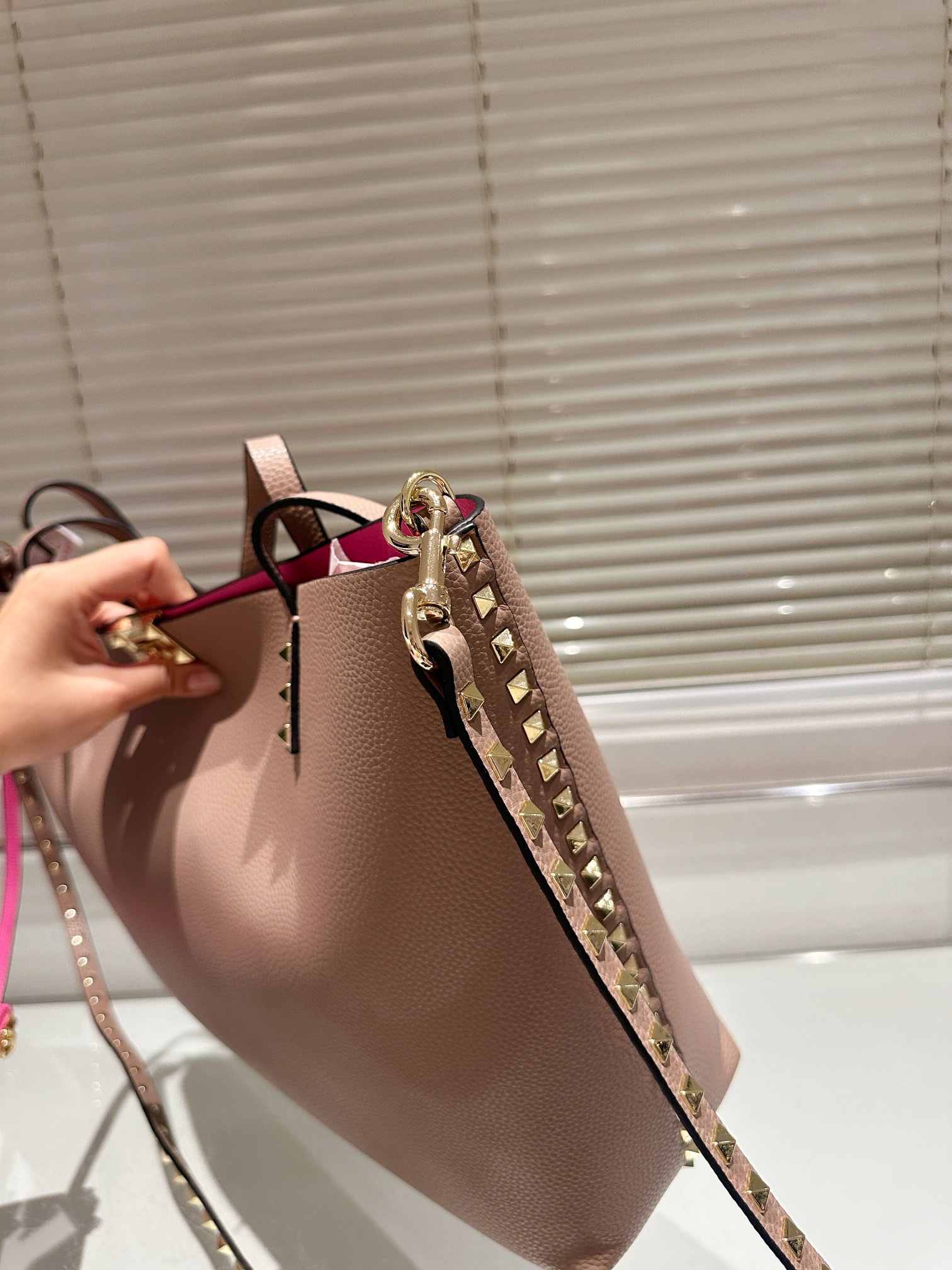 Valentino Leather Large Tote Bag