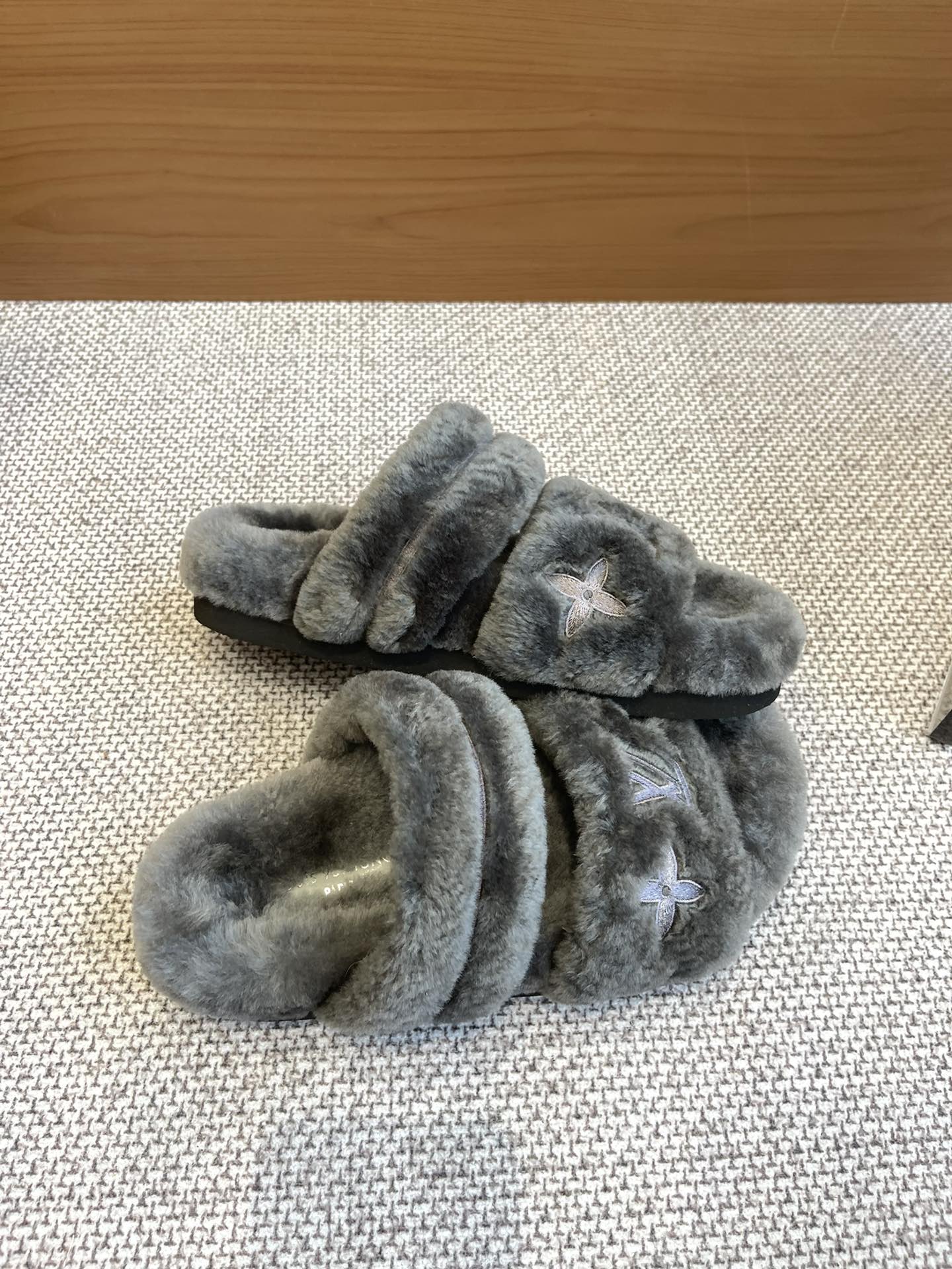 LV Flat Wool Slippers