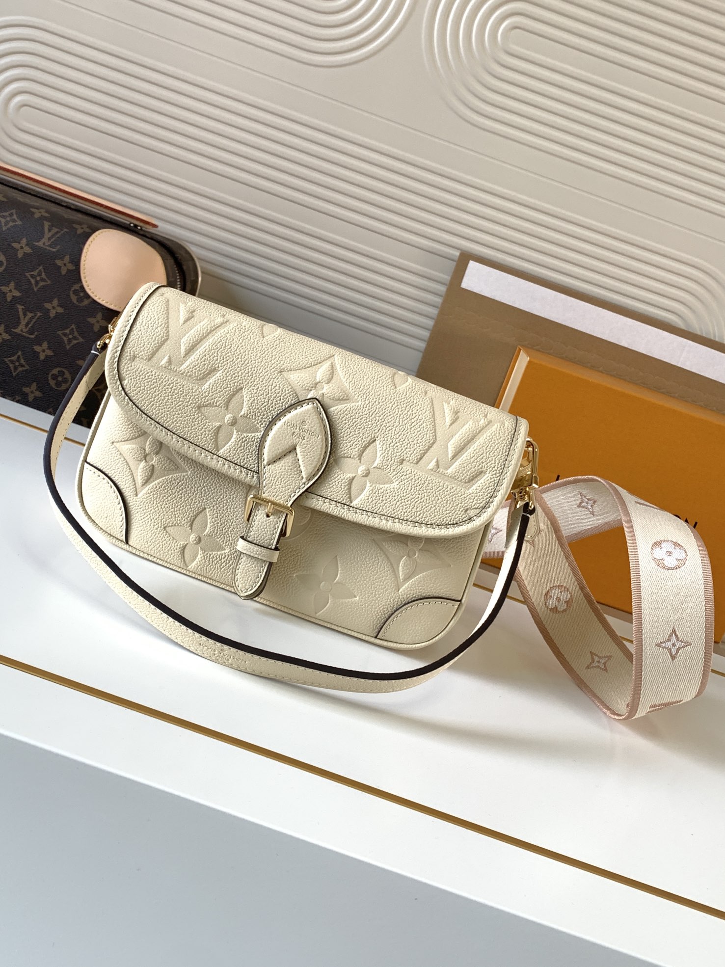 LV Diane Embossed Leather Handbag