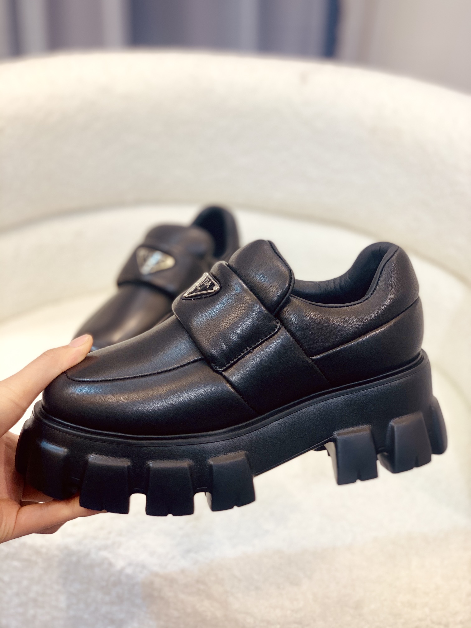Prada Thick-Soled Square-Toe Shoes