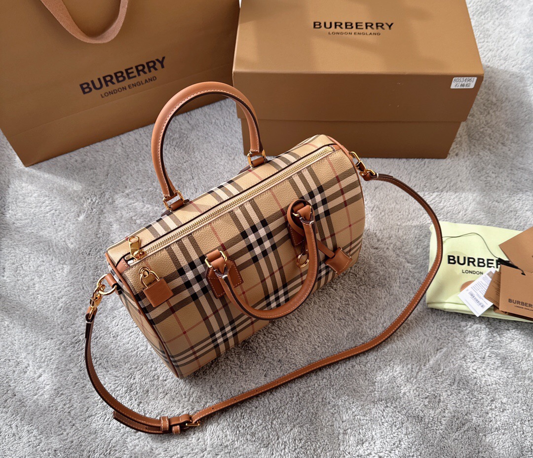 Burberry Long Cylinder Clutch Bag with Crossbody Strap