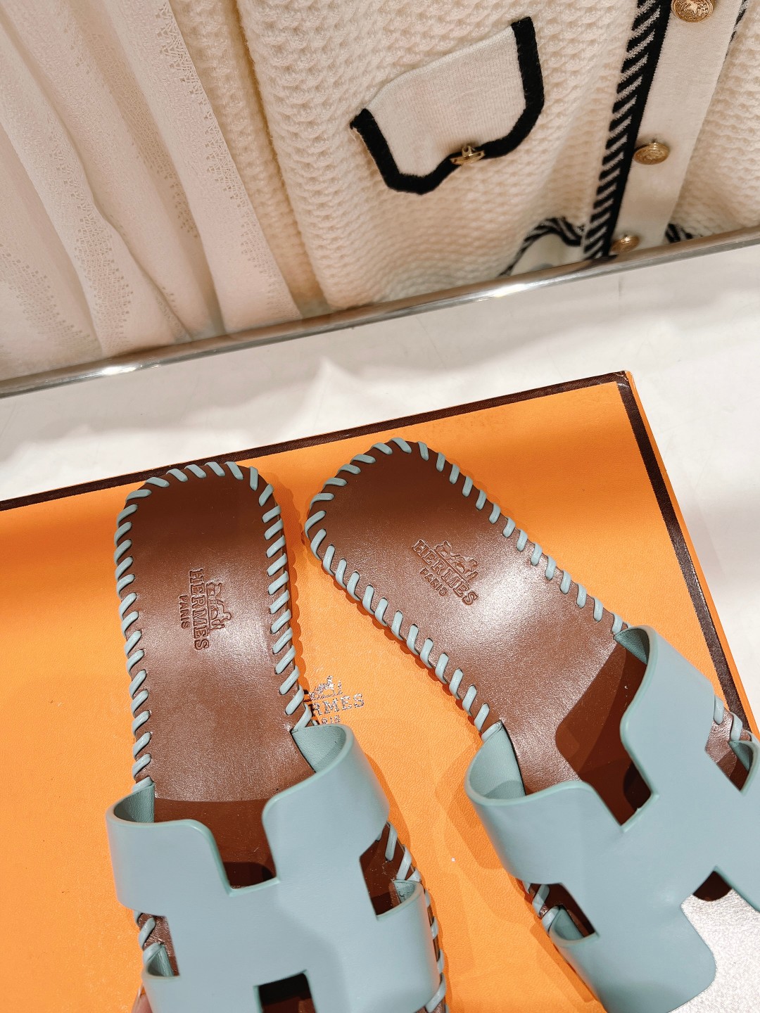 Hermès Classic H Logo Slip-On Sandals