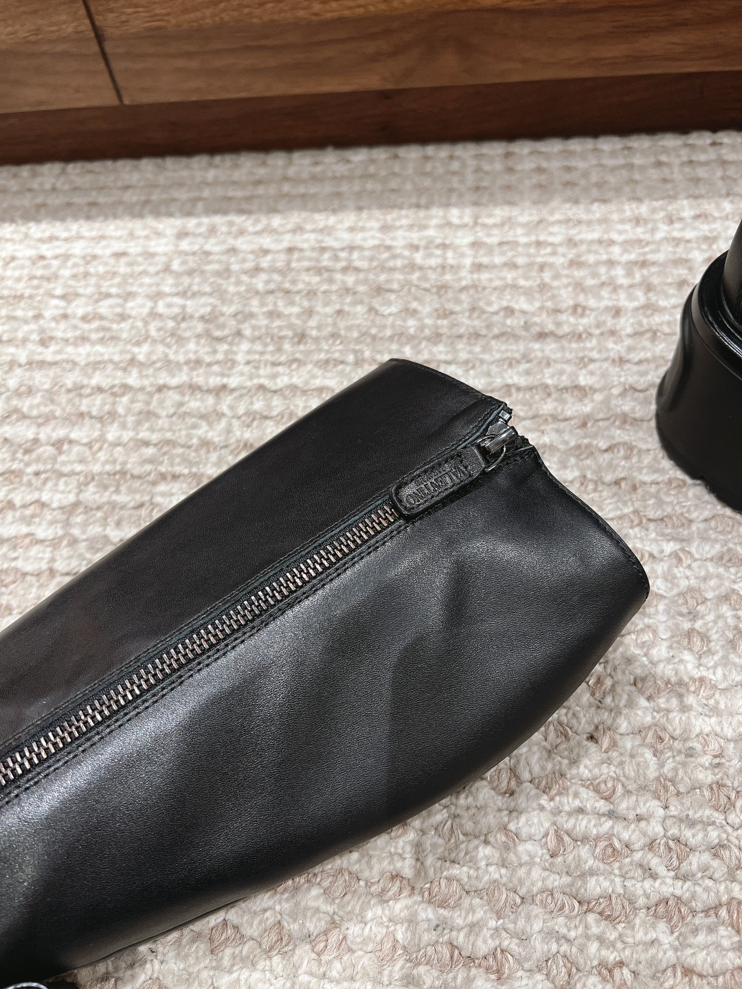 Valentino Leather Chunky Heeled Boots