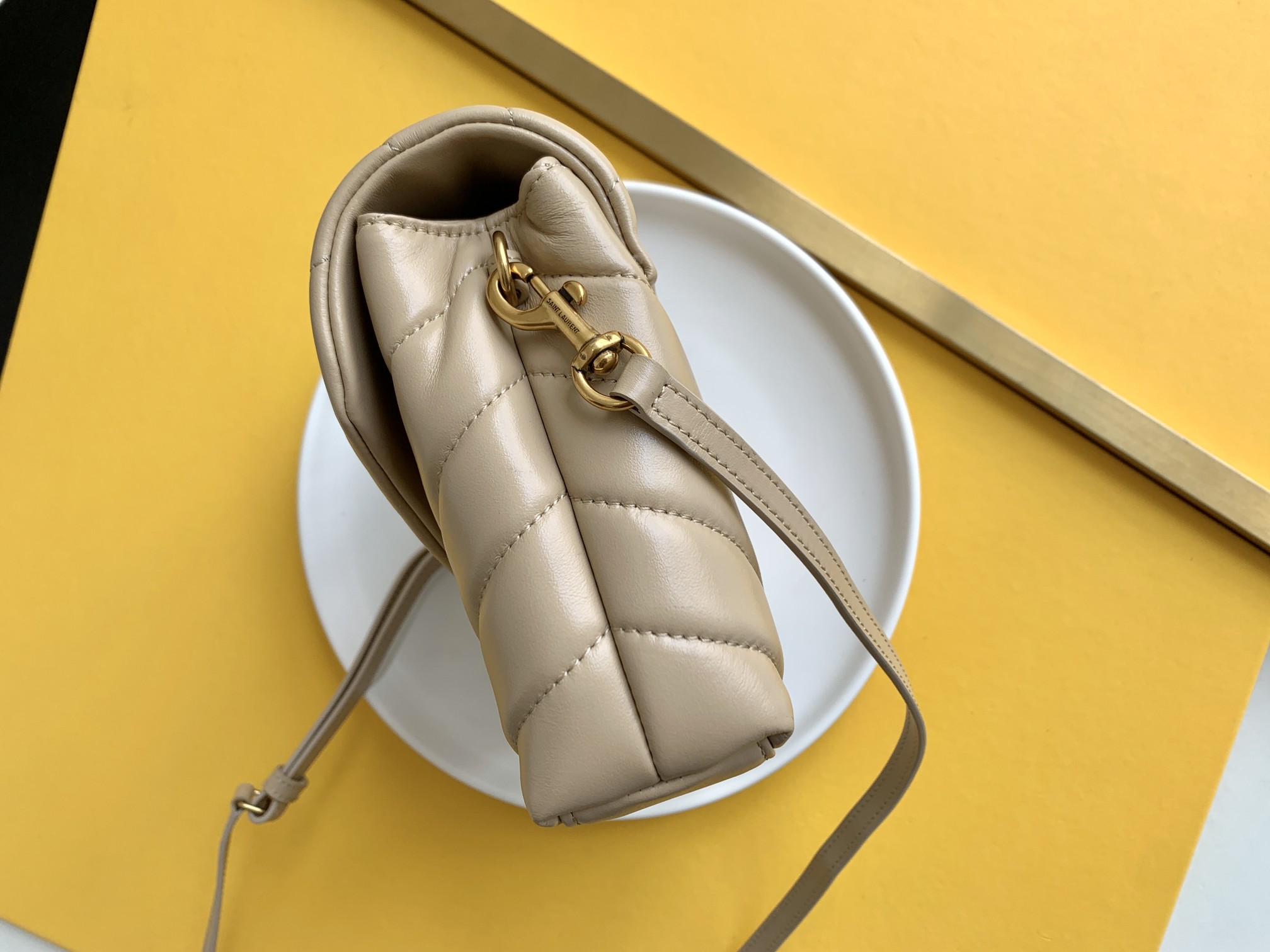 Saint Laurent Paris Beige Leather Women's Crossbody Bag