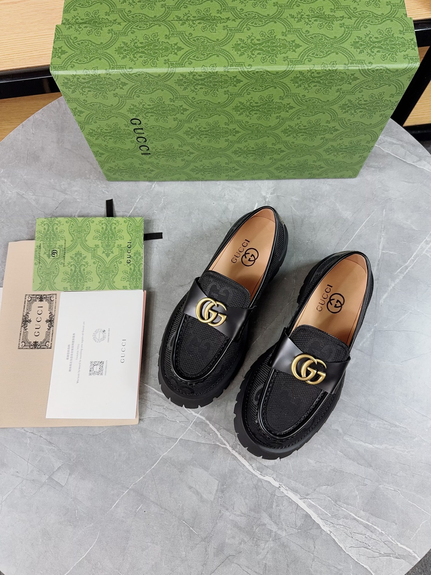 Gucci Thick-Soled Loafer Platform Shoes