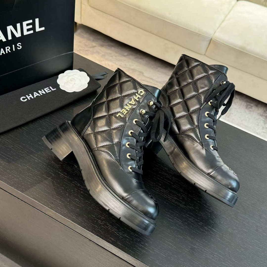 Chanel Sheepskin Short Boots