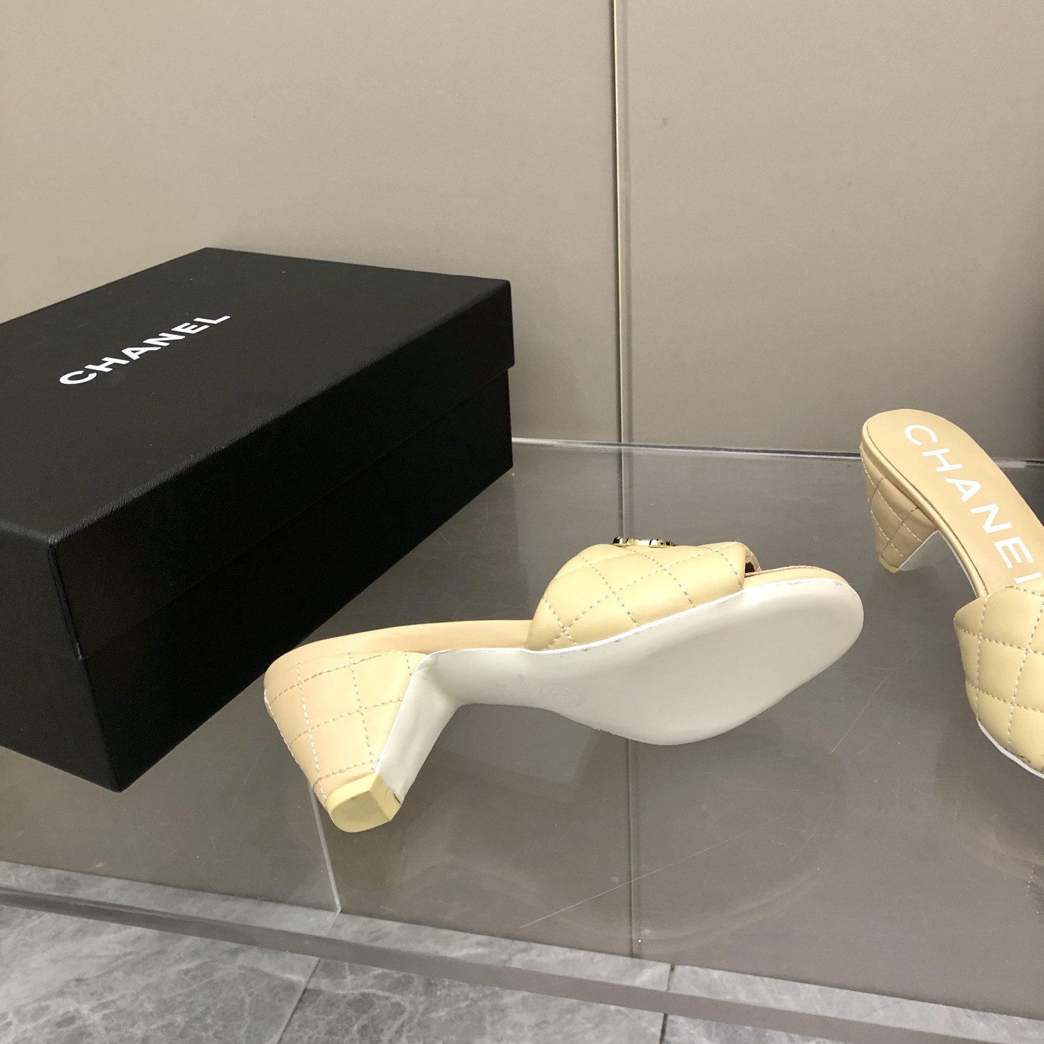 Chanel Lambskin Small Heeled Loafer Slippers