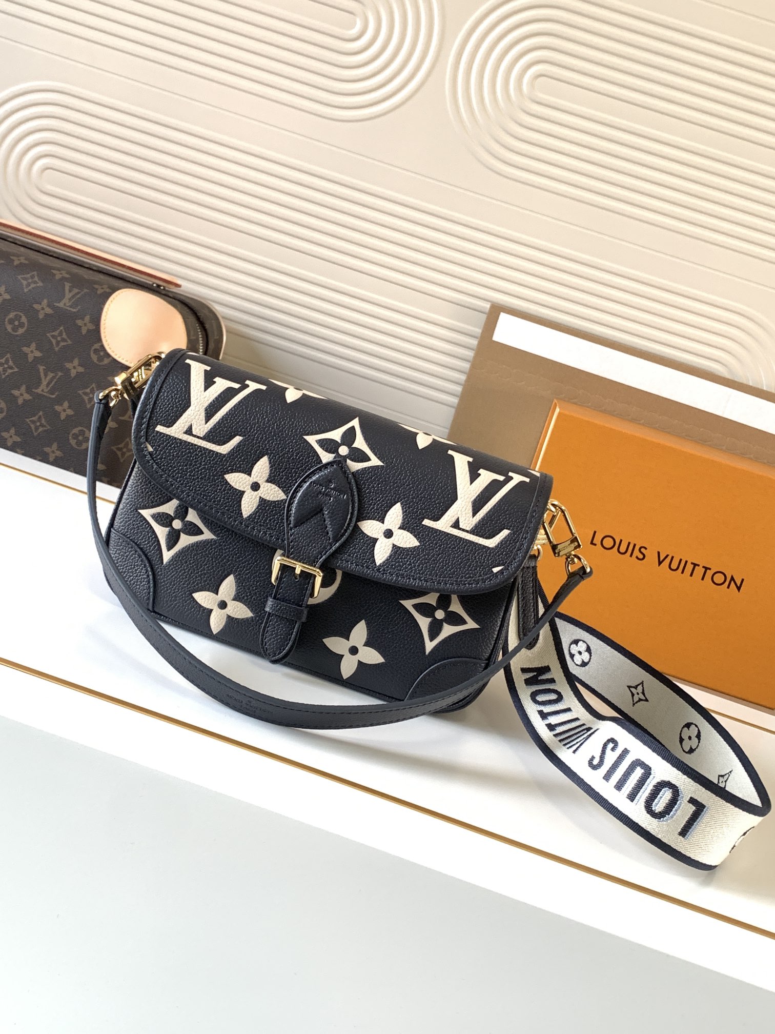 LV Diane Embossed Leather Handbag