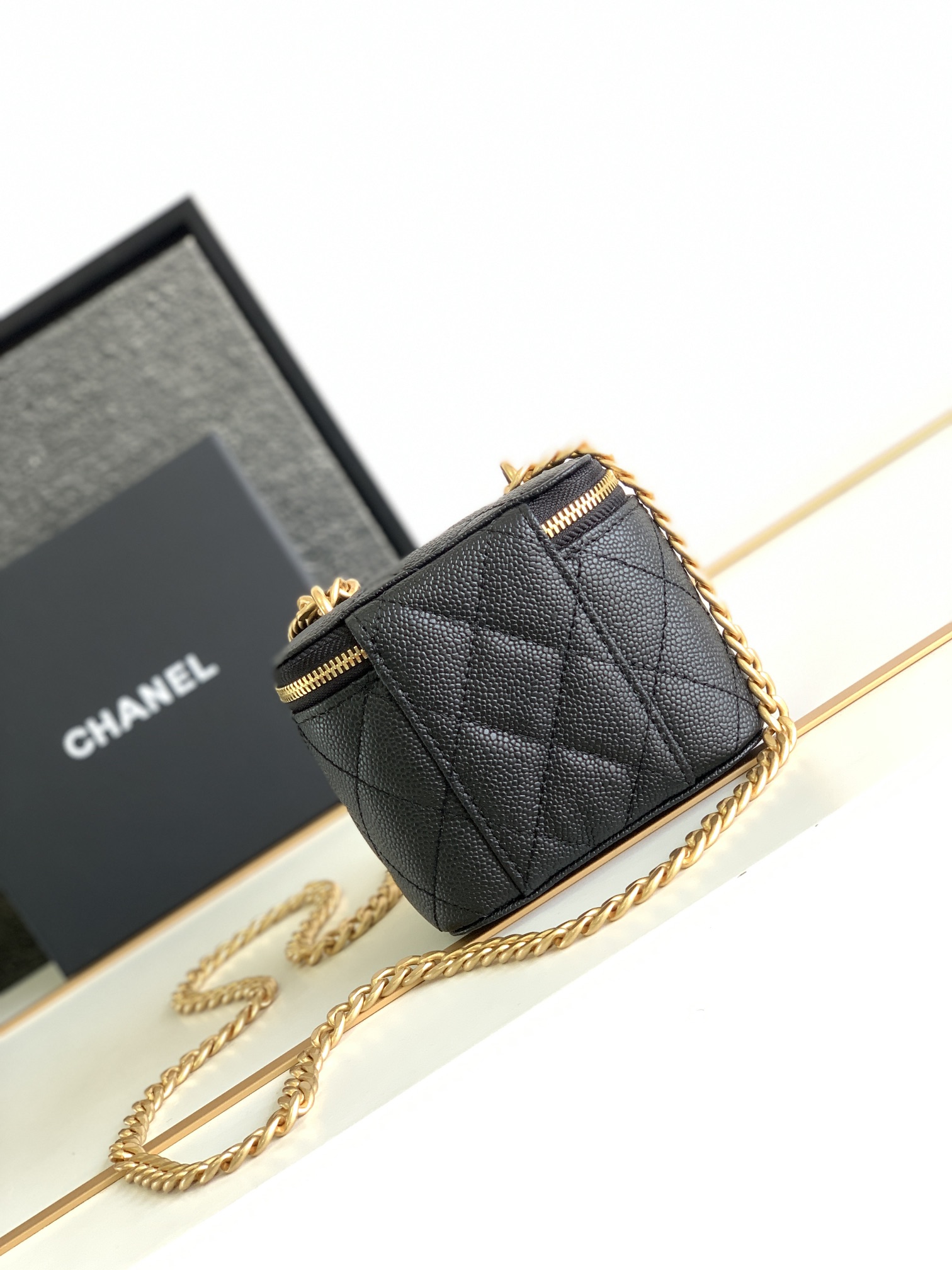 Chanel Classic Goatskin Chain Makeup Bag