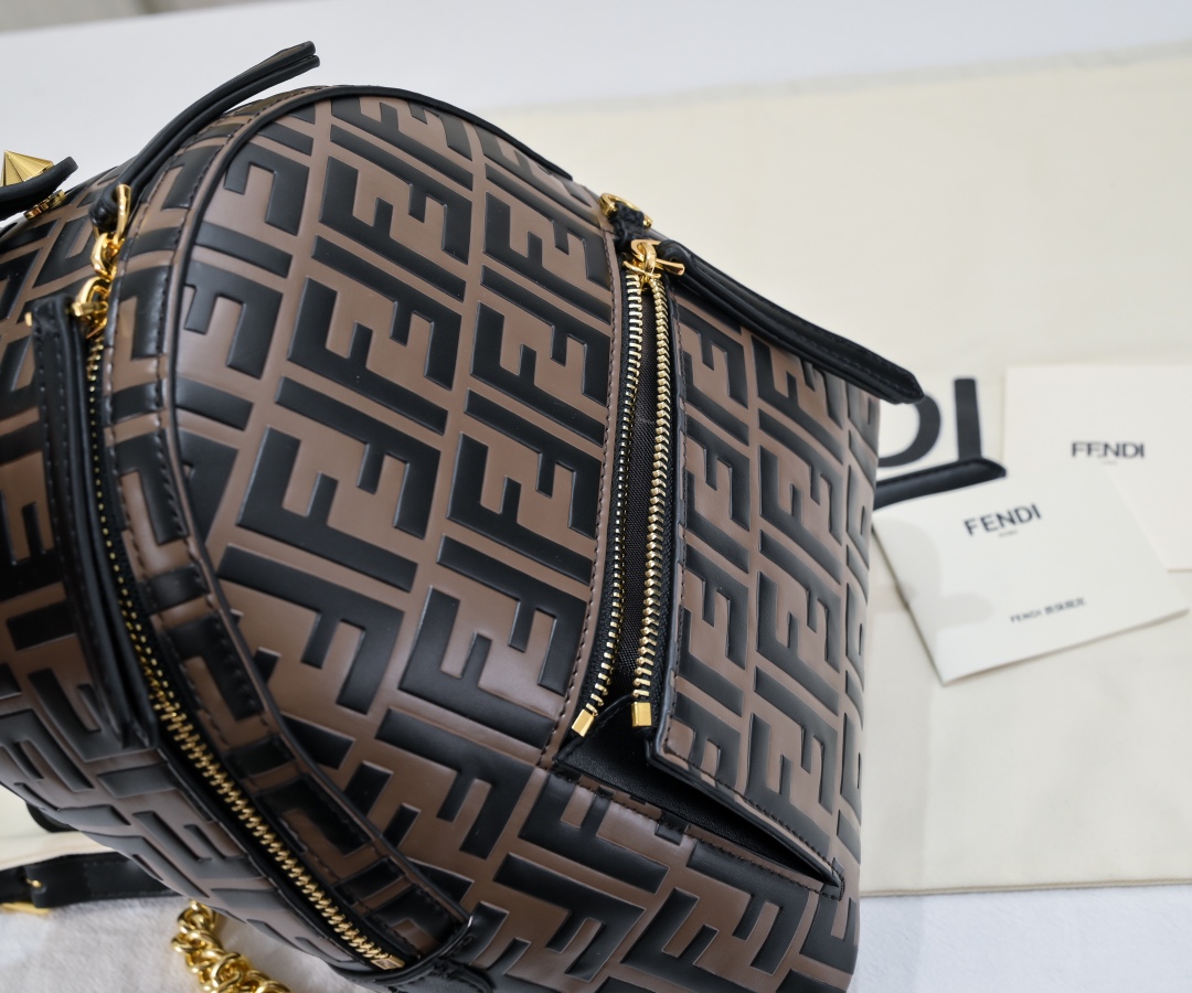 Fendi Leather Chain Backpack