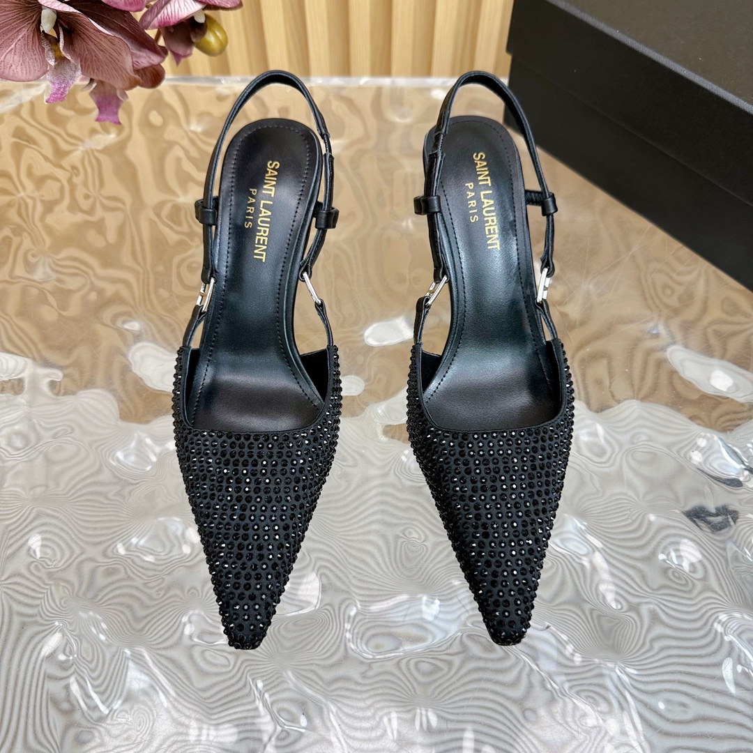 Saint Laurent Australian Diamond Cat-Heel Shoes