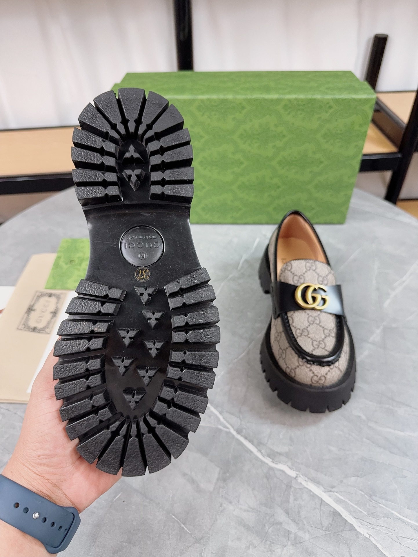 Gucci Thick-Soled Loafer Platform Shoes