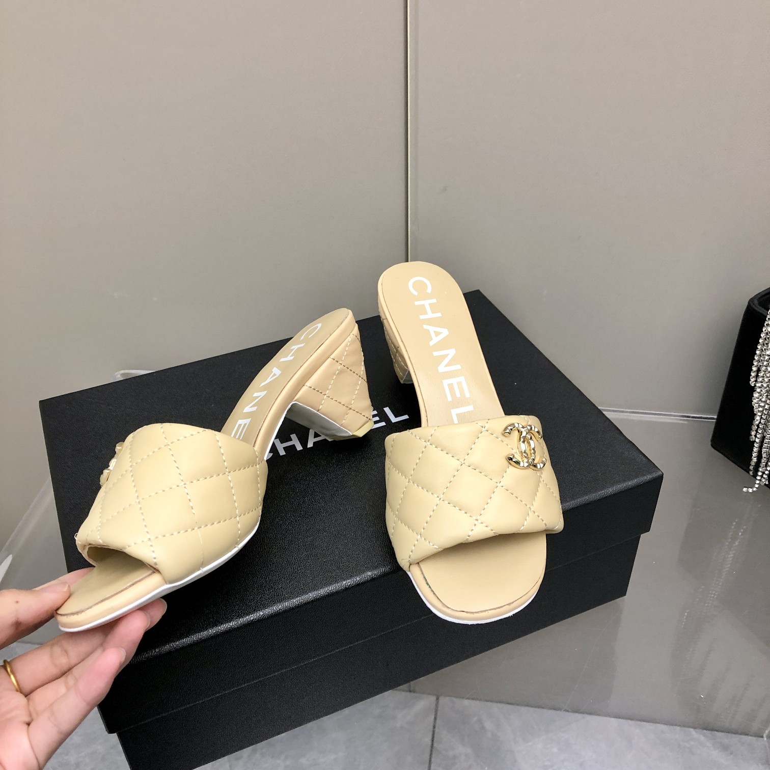 Chanel Lambskin Small Heeled Loafer Slippers