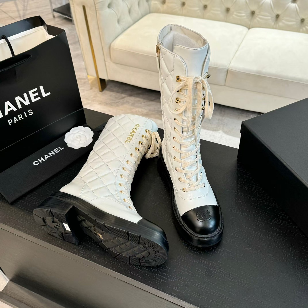 Chanel Sheepskin Over-the-Knee Boots