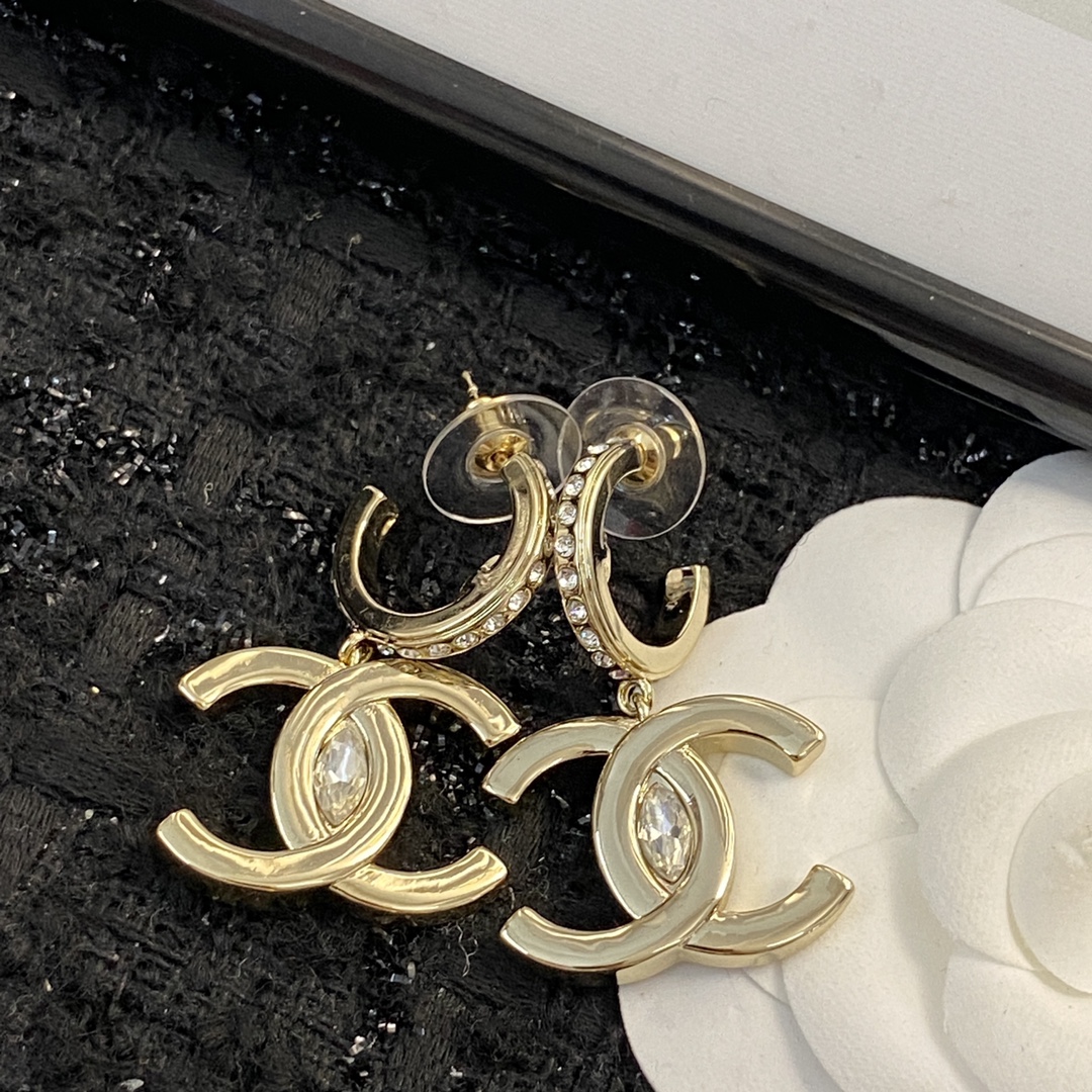 Chanel Classic Double C Metal Earrings