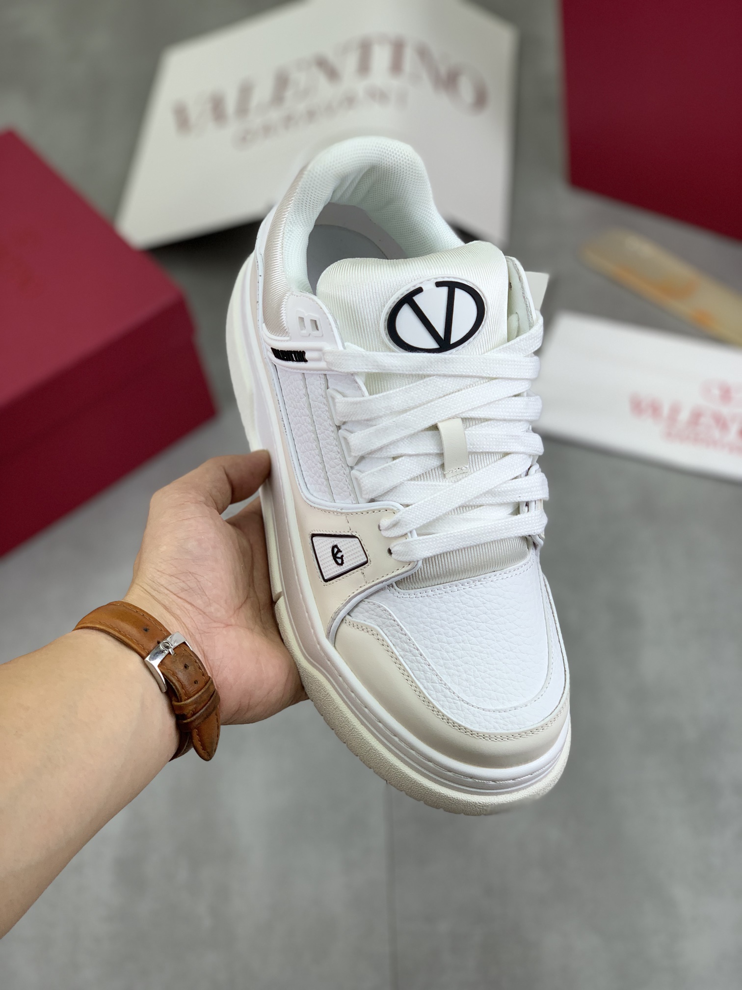 Valentino Classic Calfskin Sneakers