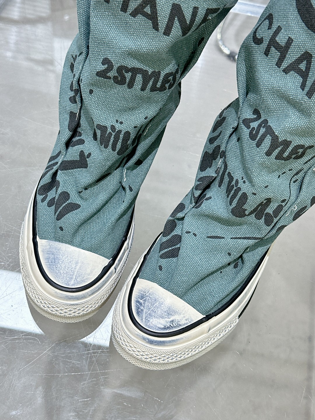 Chanel Pure Cotton Canvas High-Top Shoes