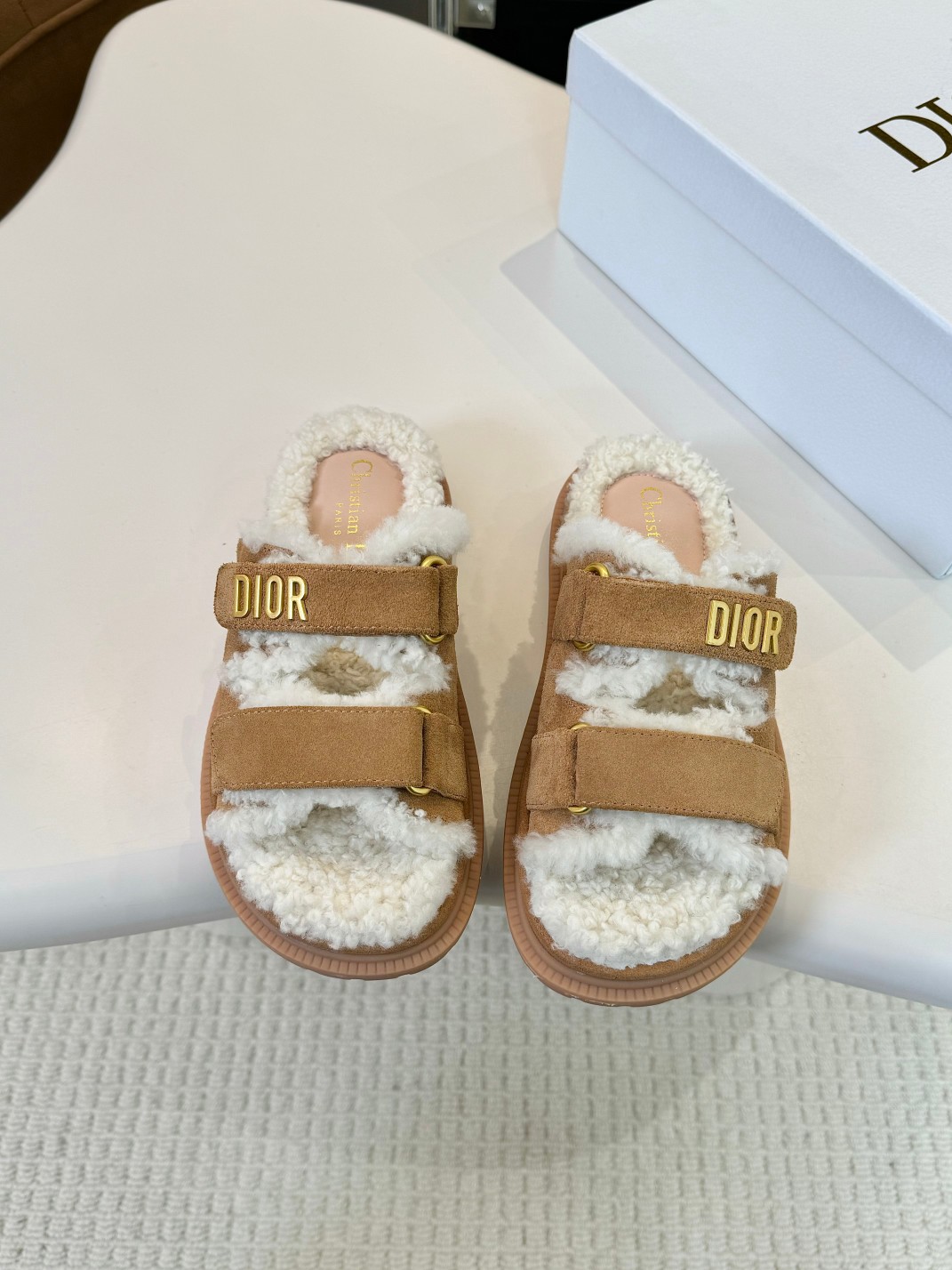 DIOR Act Autumn-Winter Wool Slide Sandals