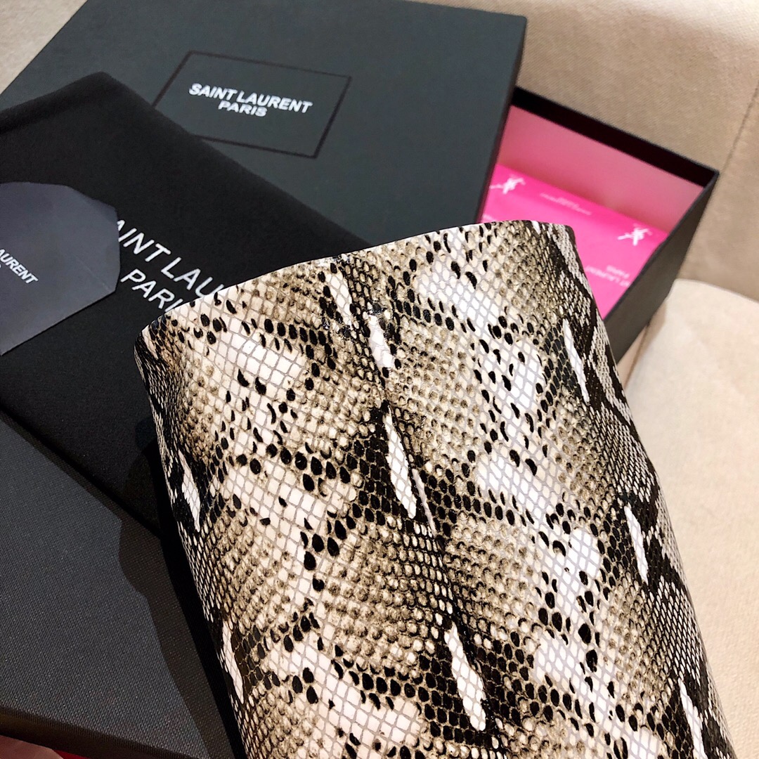 Saint Laurent Snakeskin Pointed-Toe Long Boots