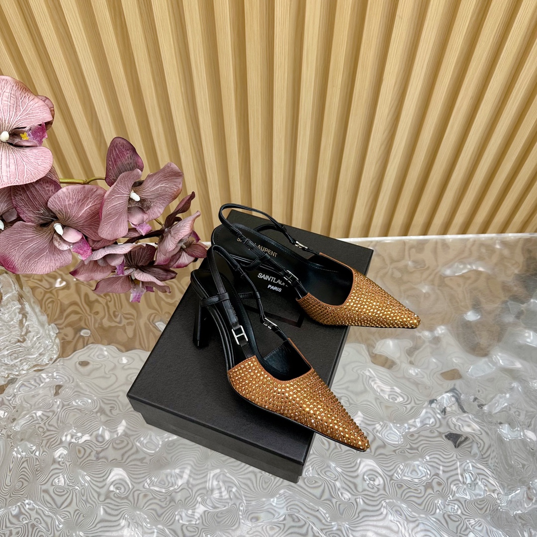 Saint Laurent Australian Diamond Cat-Heel Shoes