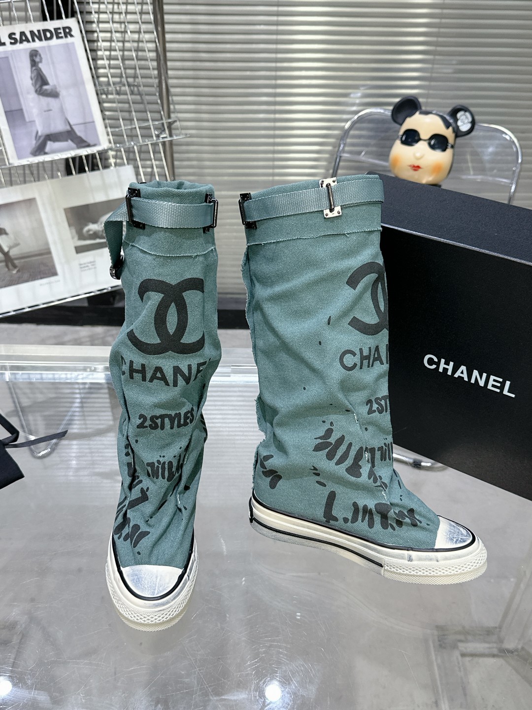 Chanel Pure Cotton Canvas High-Top Shoes