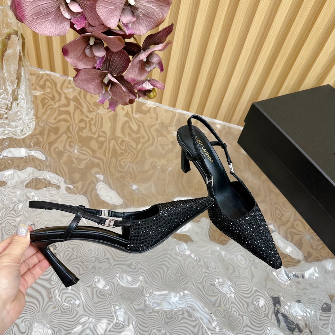 Saint Laurent Australian Diamond Cat-Heel Shoes