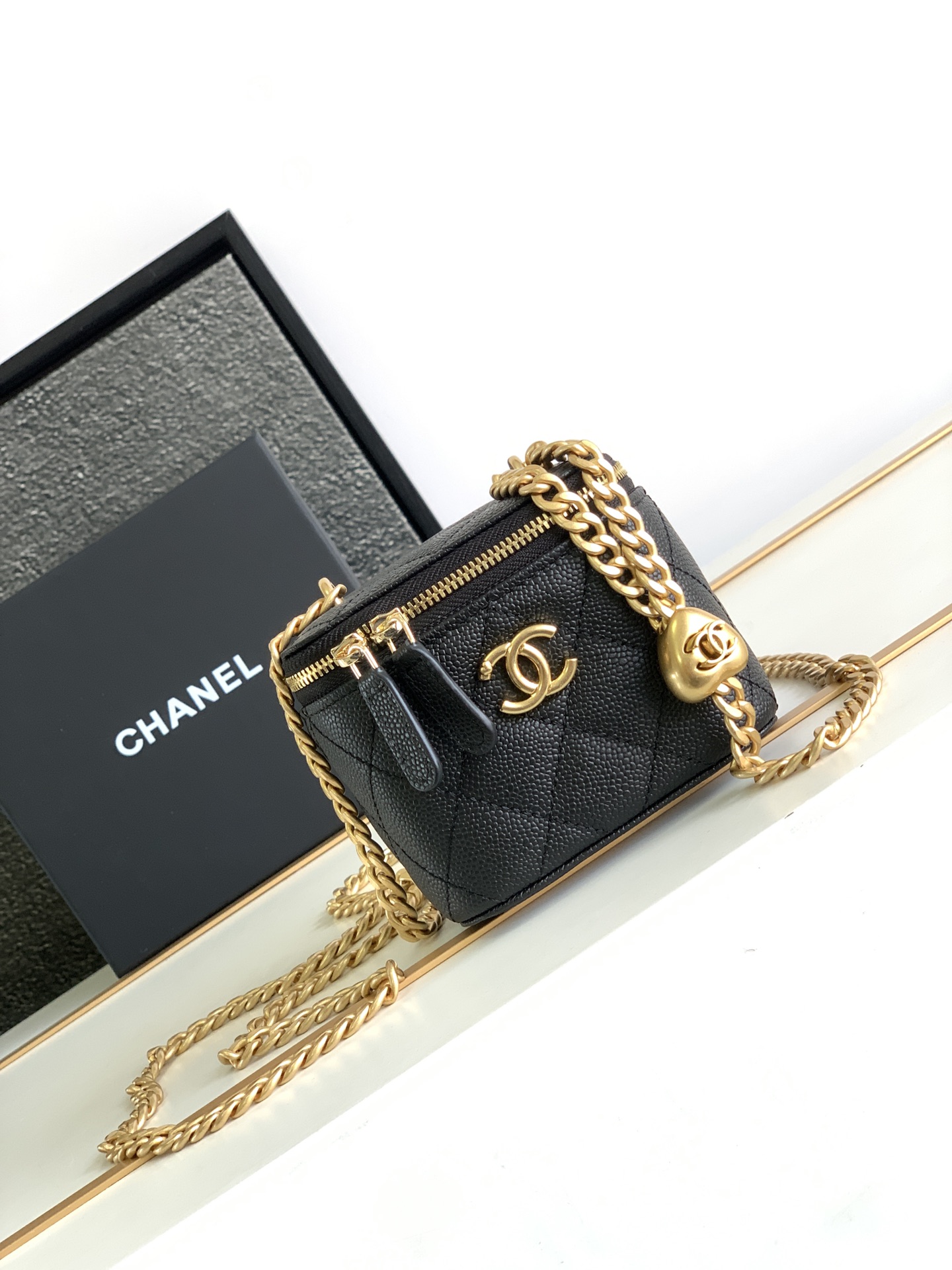 Chanel Classic Goatskin Chain Makeup Bag
