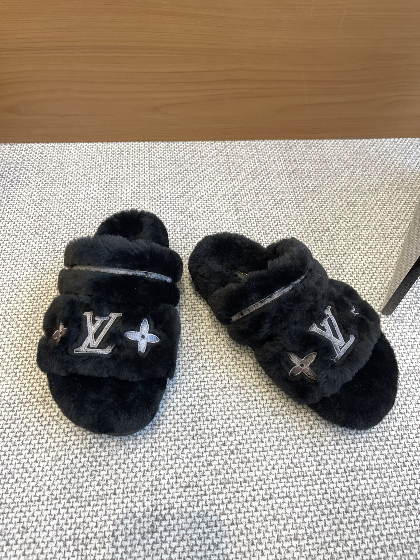LV Flat Wool Slippers