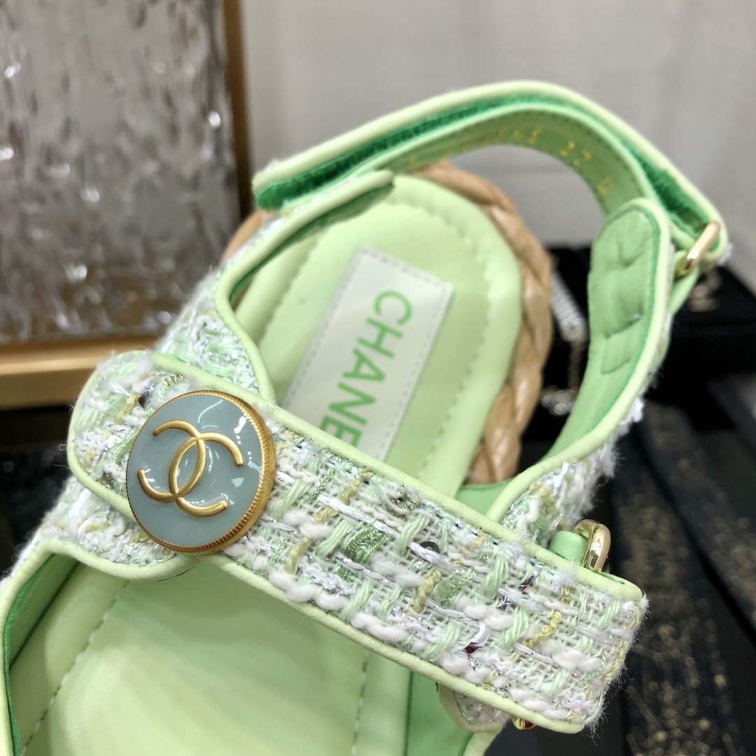 Chanel Woven Velcro Sandals