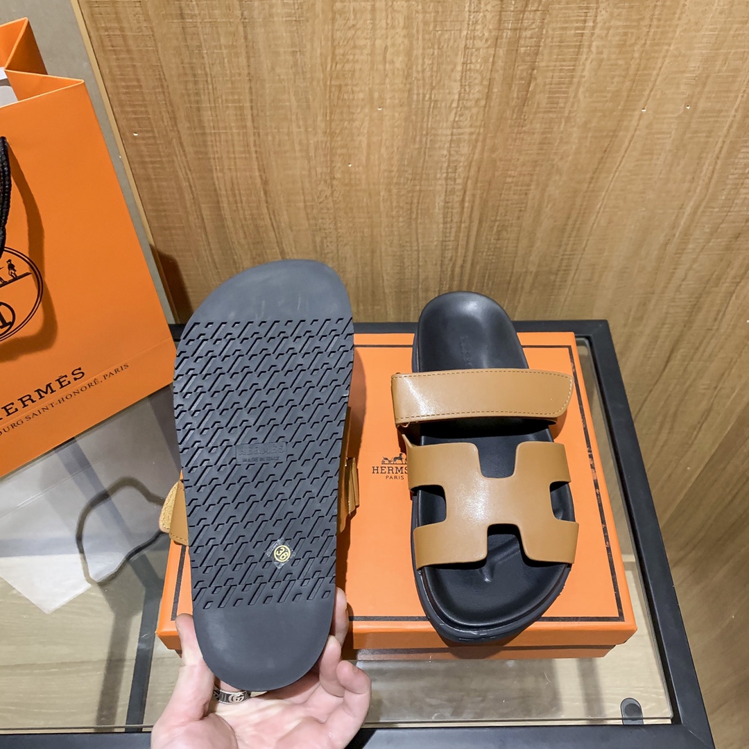 Hermès Classic H Logo Slip-On Sandals