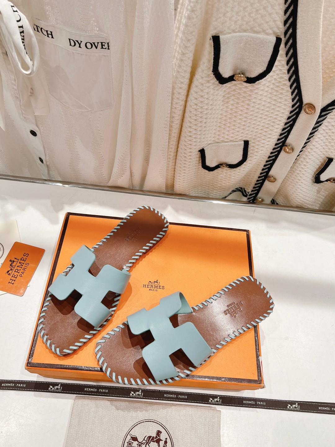 Hermès Classic H Logo Slip-On Sandals