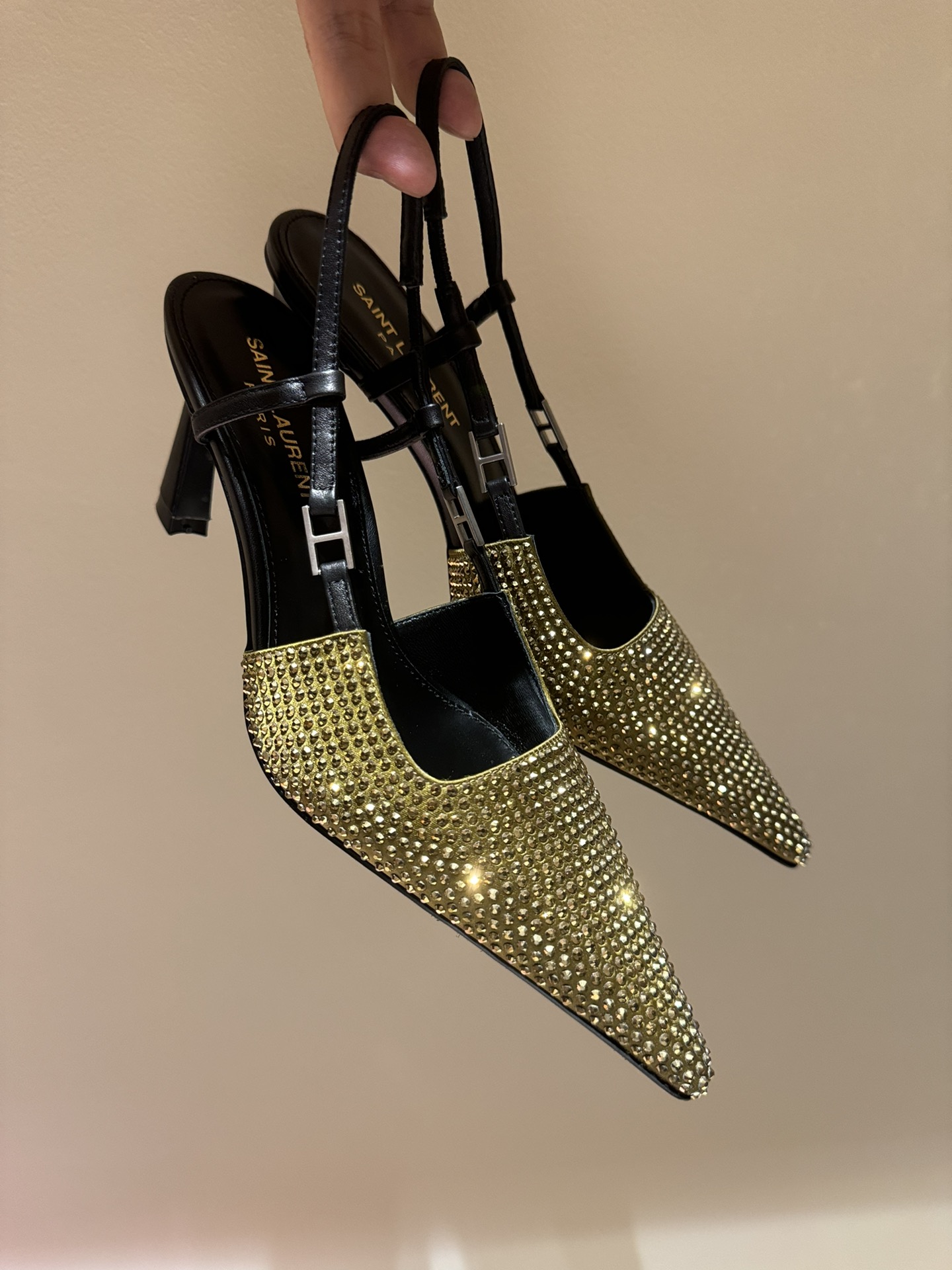 Saint Laurent Australian Diamond Cat-Heel Shoes