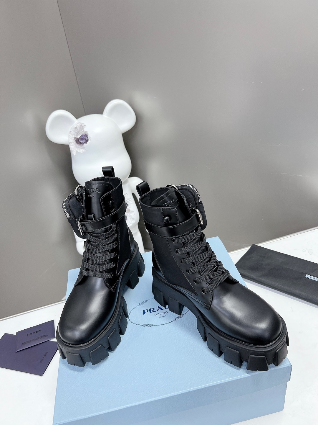 Prada FW24 New Arrivals Leather Short Boots