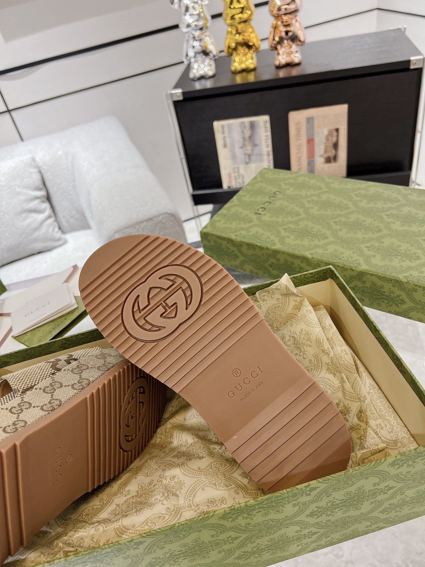 Gucci Chunky Classic Print Slippers