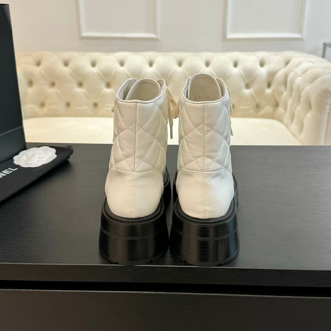 Chanel Sheepskin Short Boots