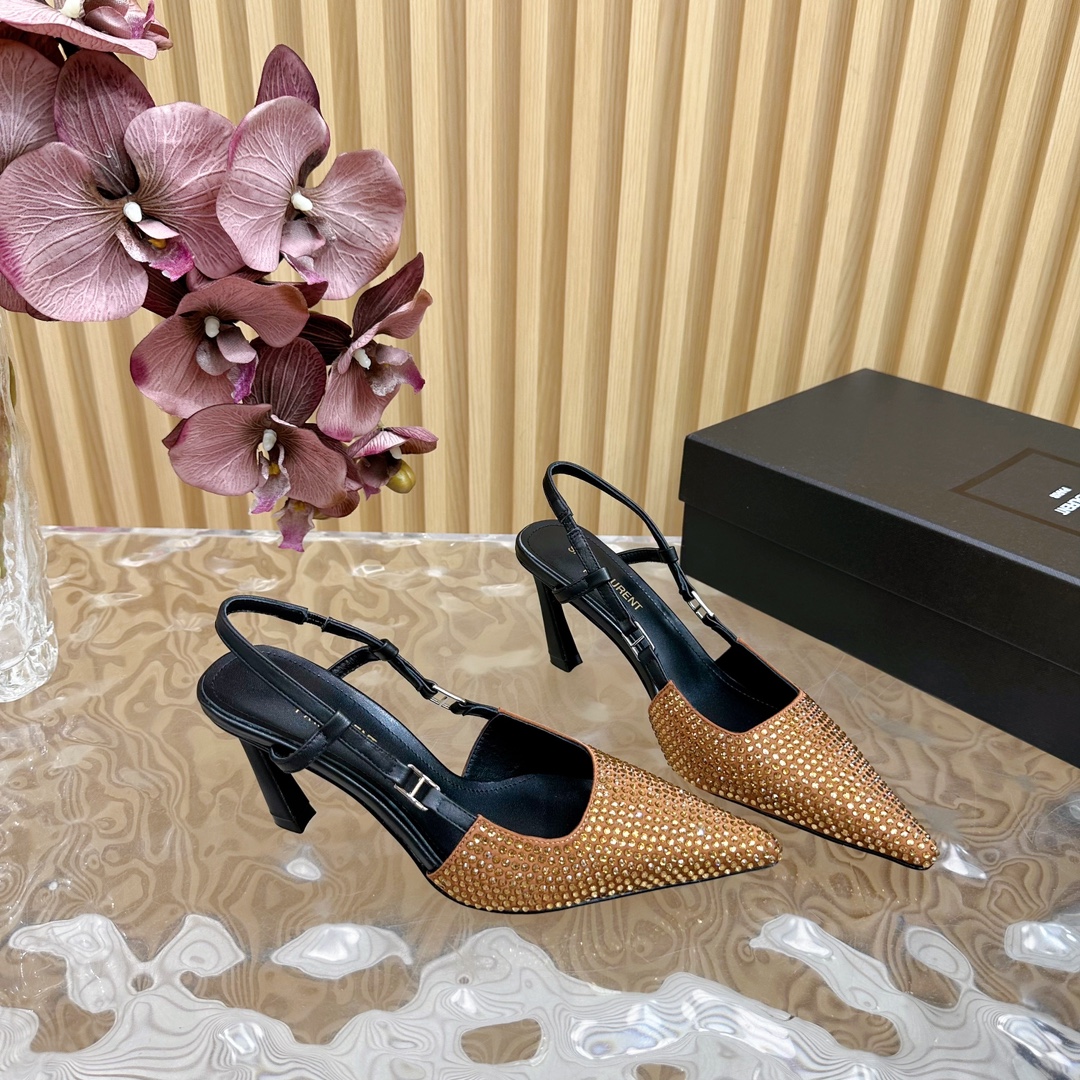 Saint Laurent Australian Diamond Cat-Heel Shoes