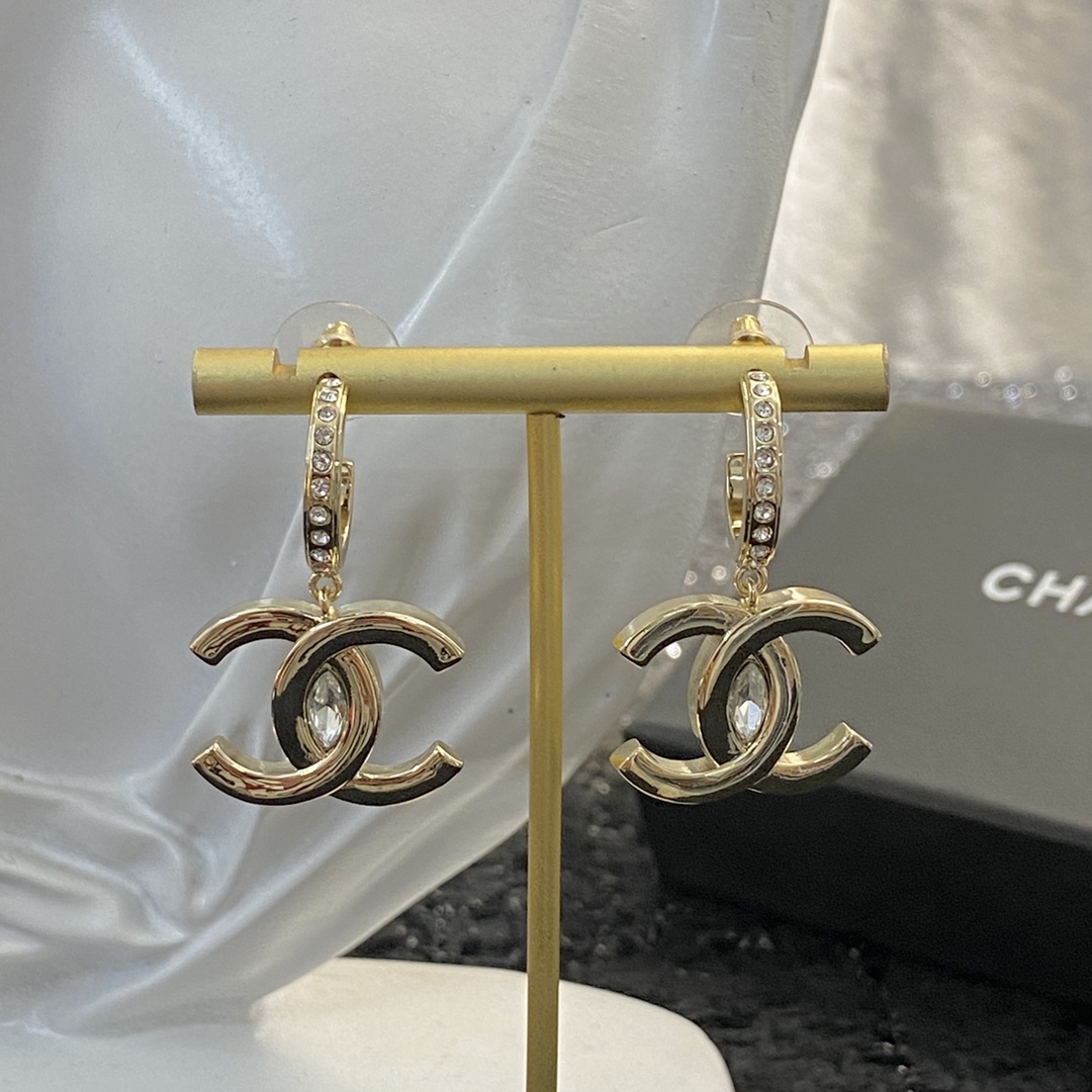 Chanel Classic Double C Metal Earrings